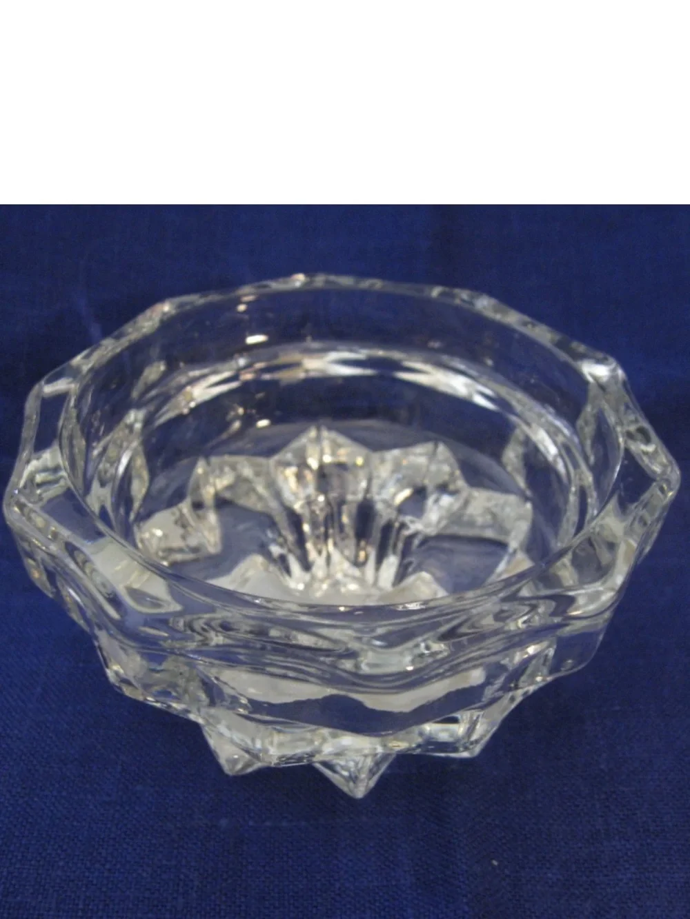 Vintage Indiana Glass CANDLE HOLDER cup #1612  Taper & Pillar Mid-Century p02